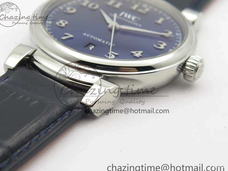 MIROTIME 0714 MoistureWicking Da Vinci IW356601 SS MKF 1:1 Best Edition Blue Dial On Black Leather Strap A 7233